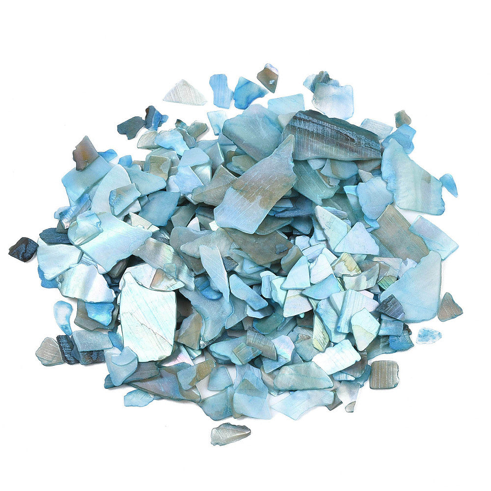 Sky blue abalone chips