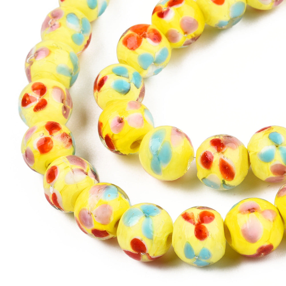 Inner flower yellow - Glass beads