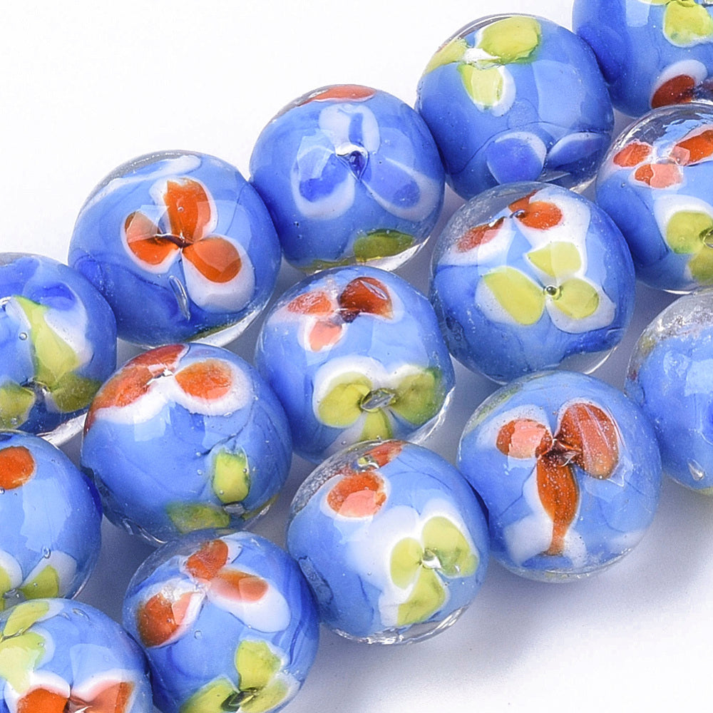 Inner flower blue - Glass beads