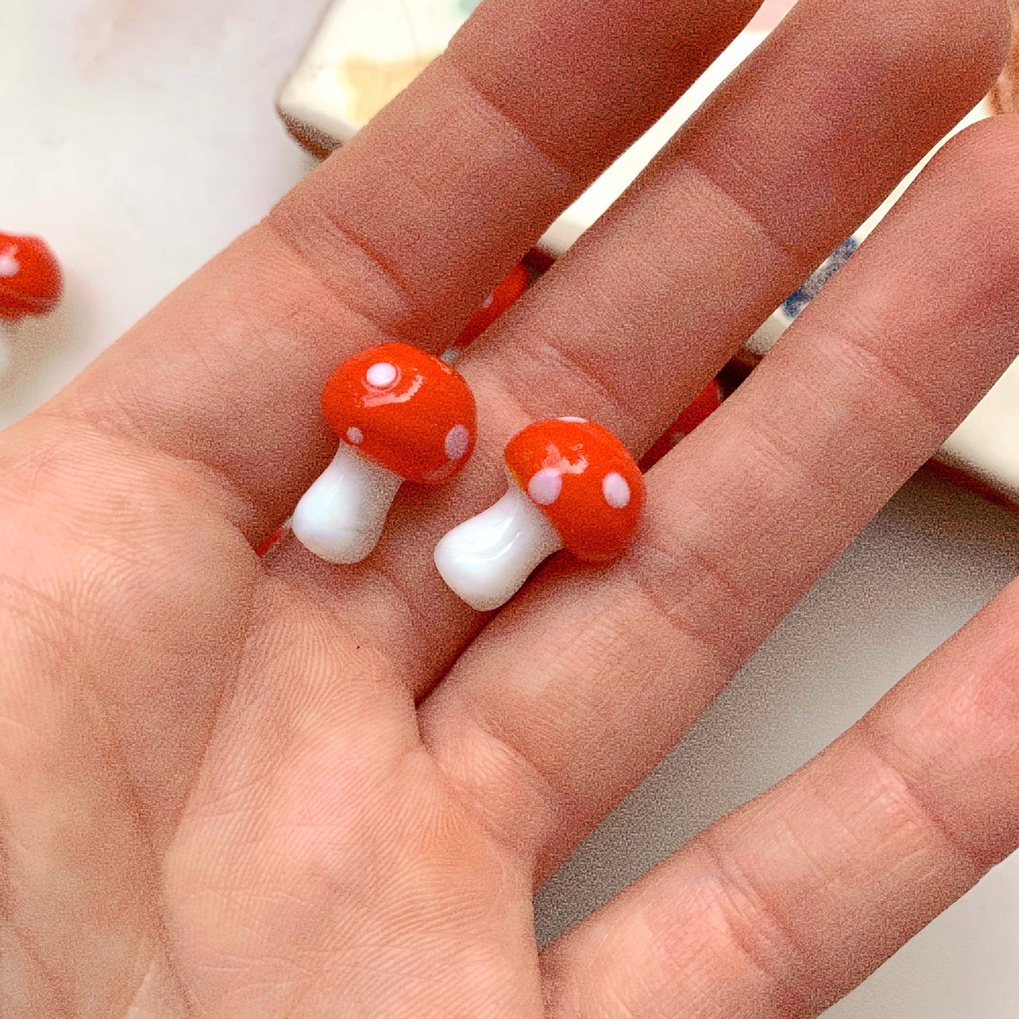 Red Mushroom - glass bead