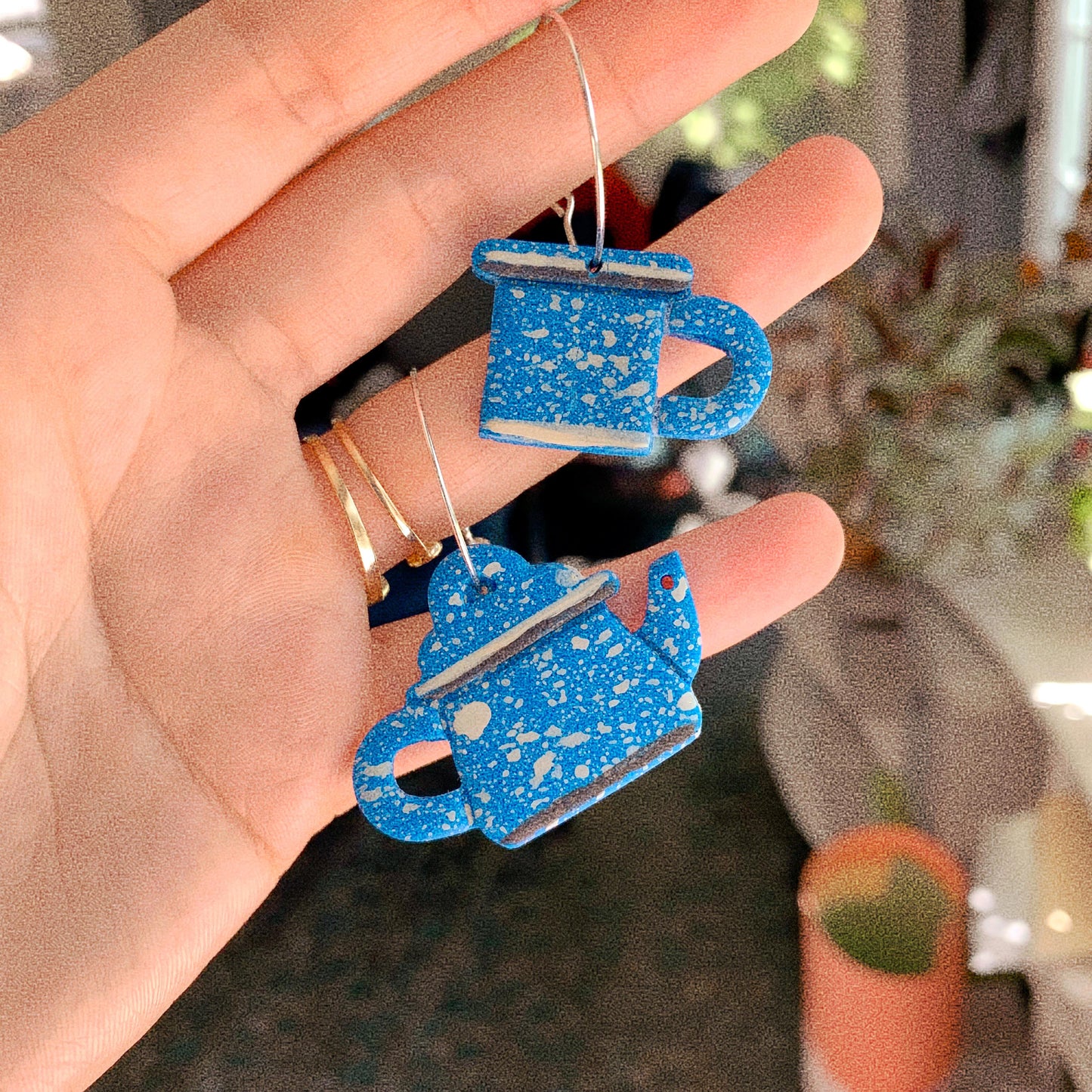 Blue tea set - Earrings