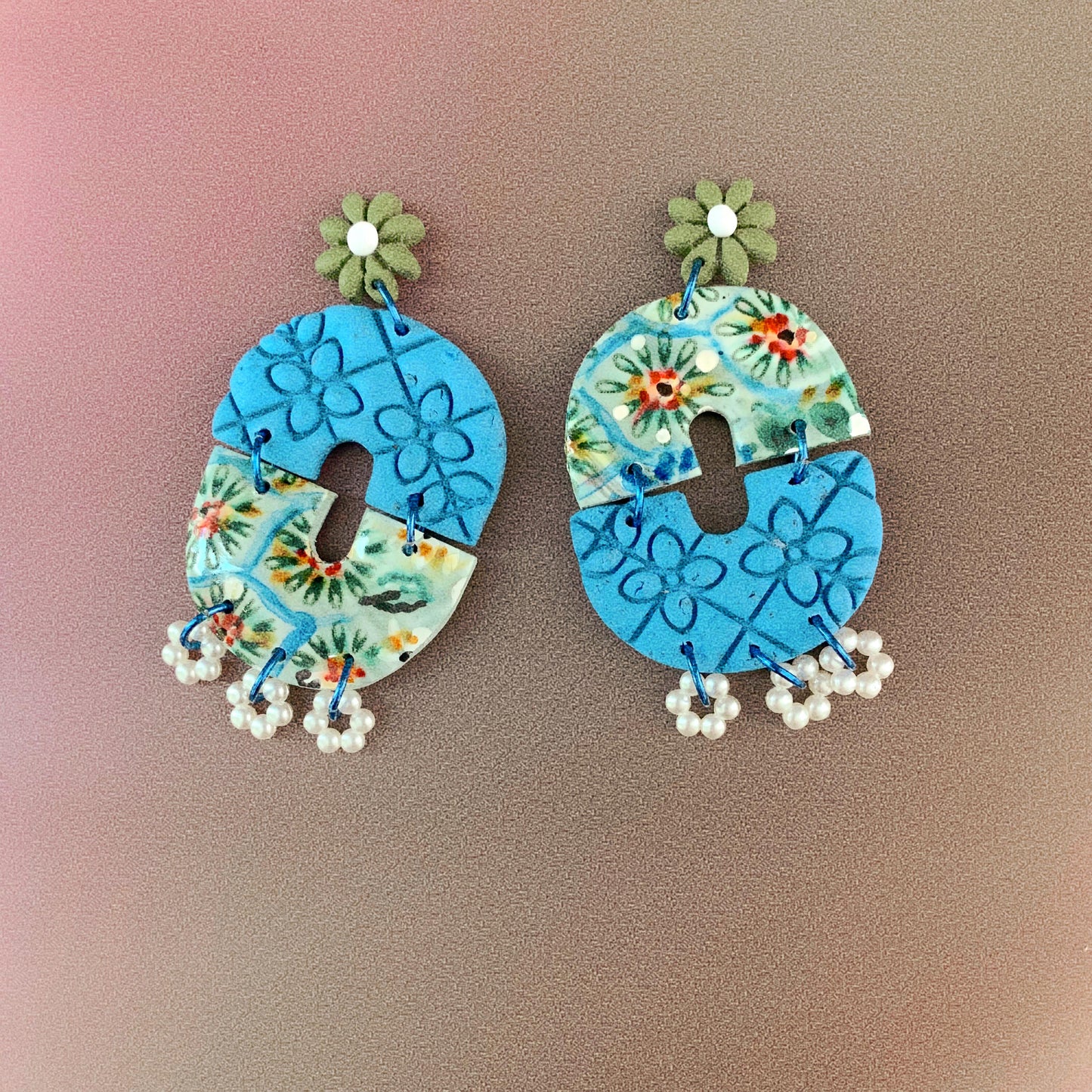 Painted mosaics - Earrings