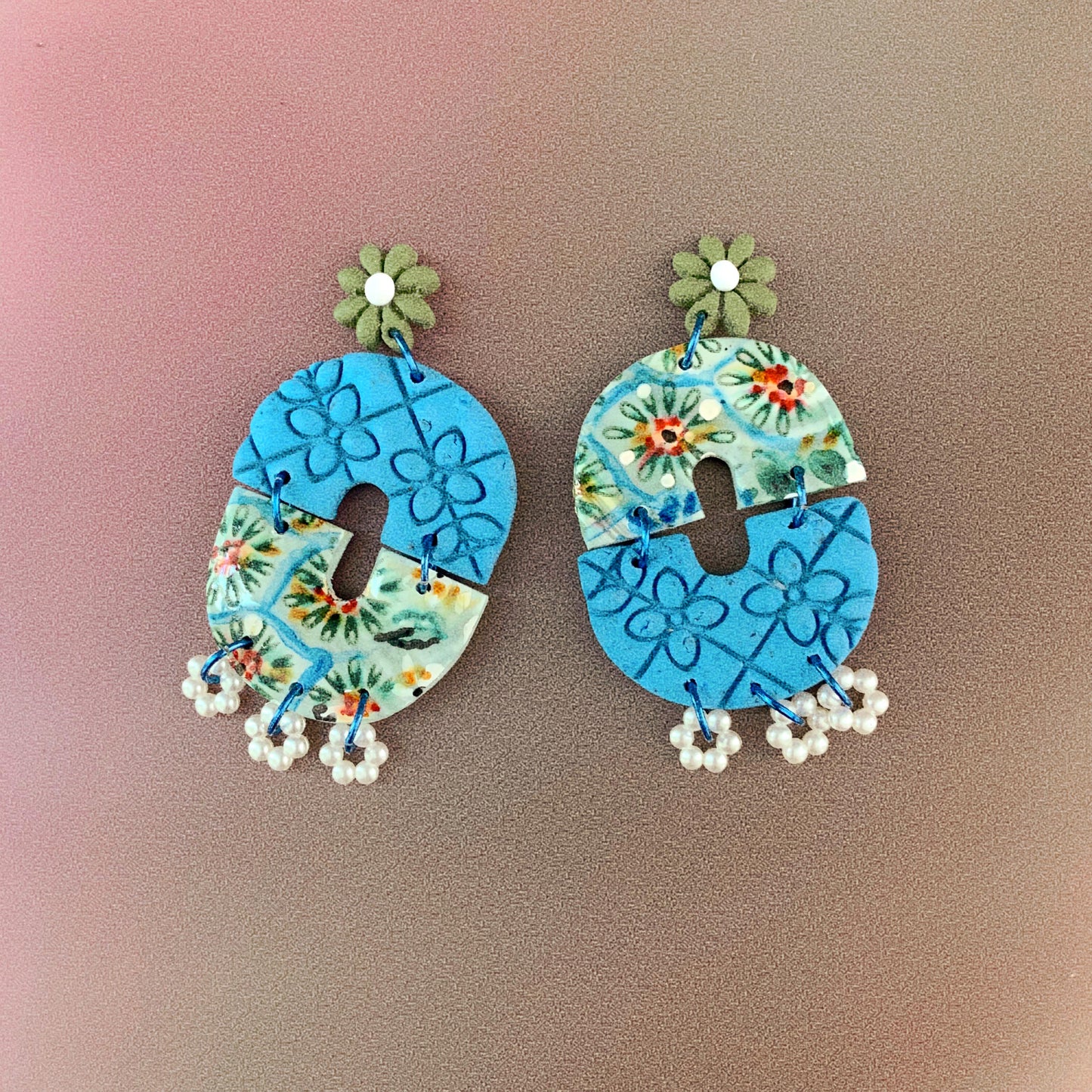 Painted mosaics - Earrings