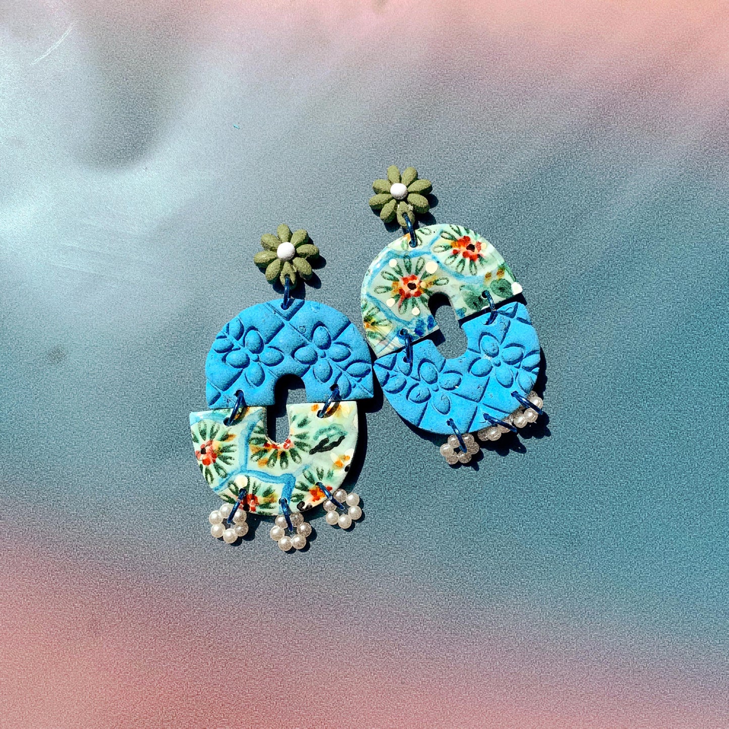 Painted mosaics - Earrings
