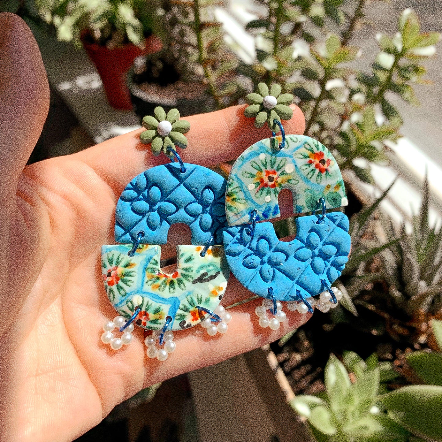 Painted mosaics - Earrings