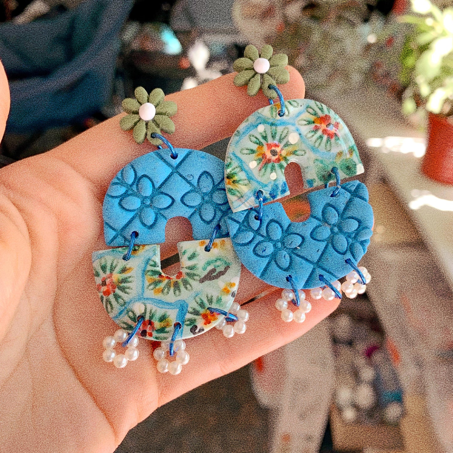 Painted mosaics - Earrings