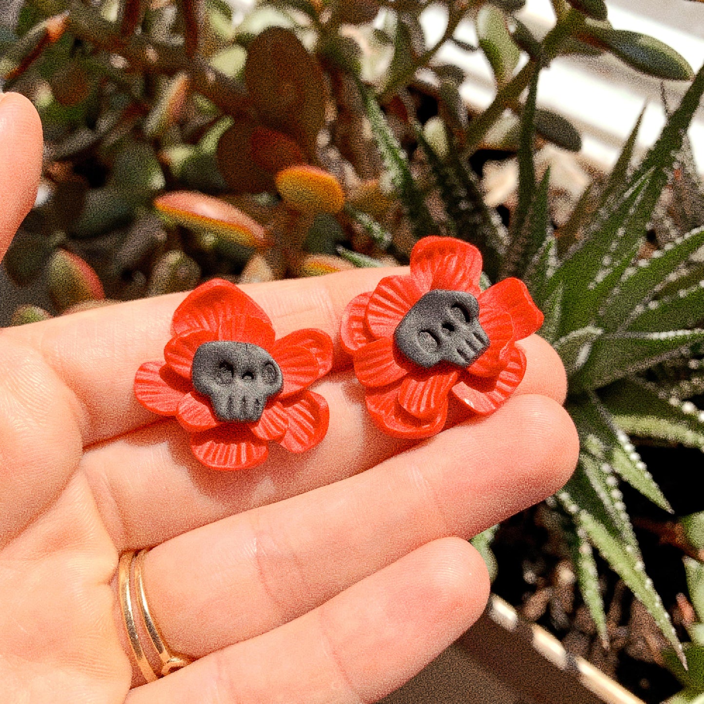 Flower Skull studs - Earrings