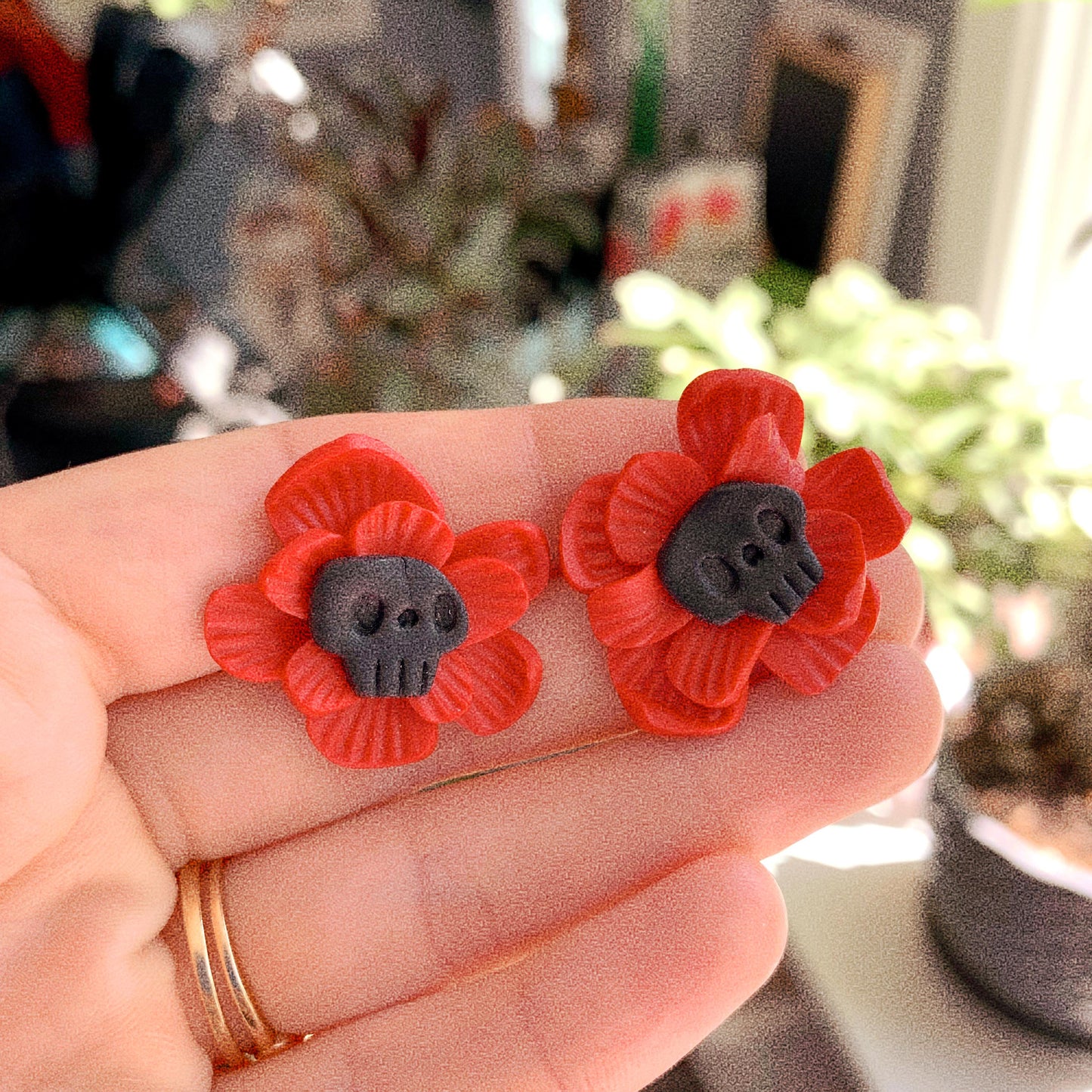 Flower Skull studs - Earrings