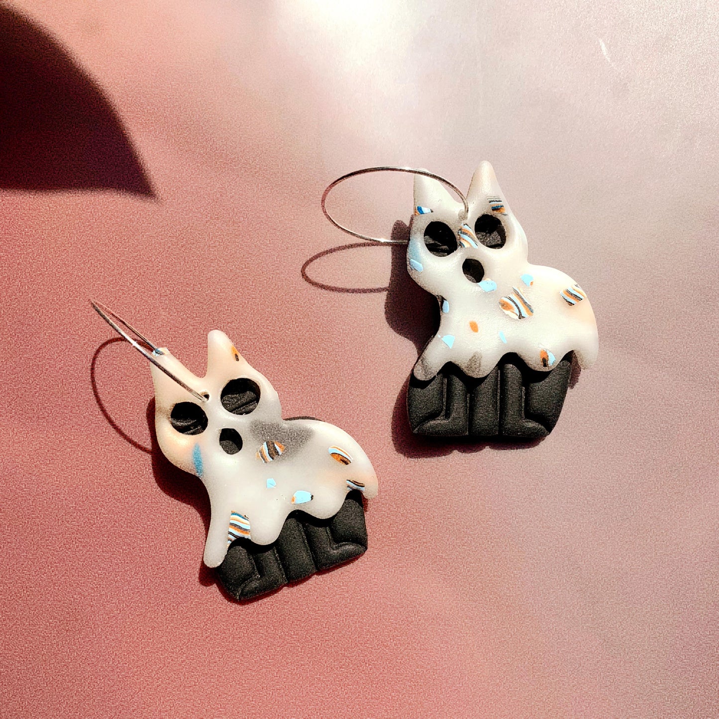 Ghost cats - white - Earrings