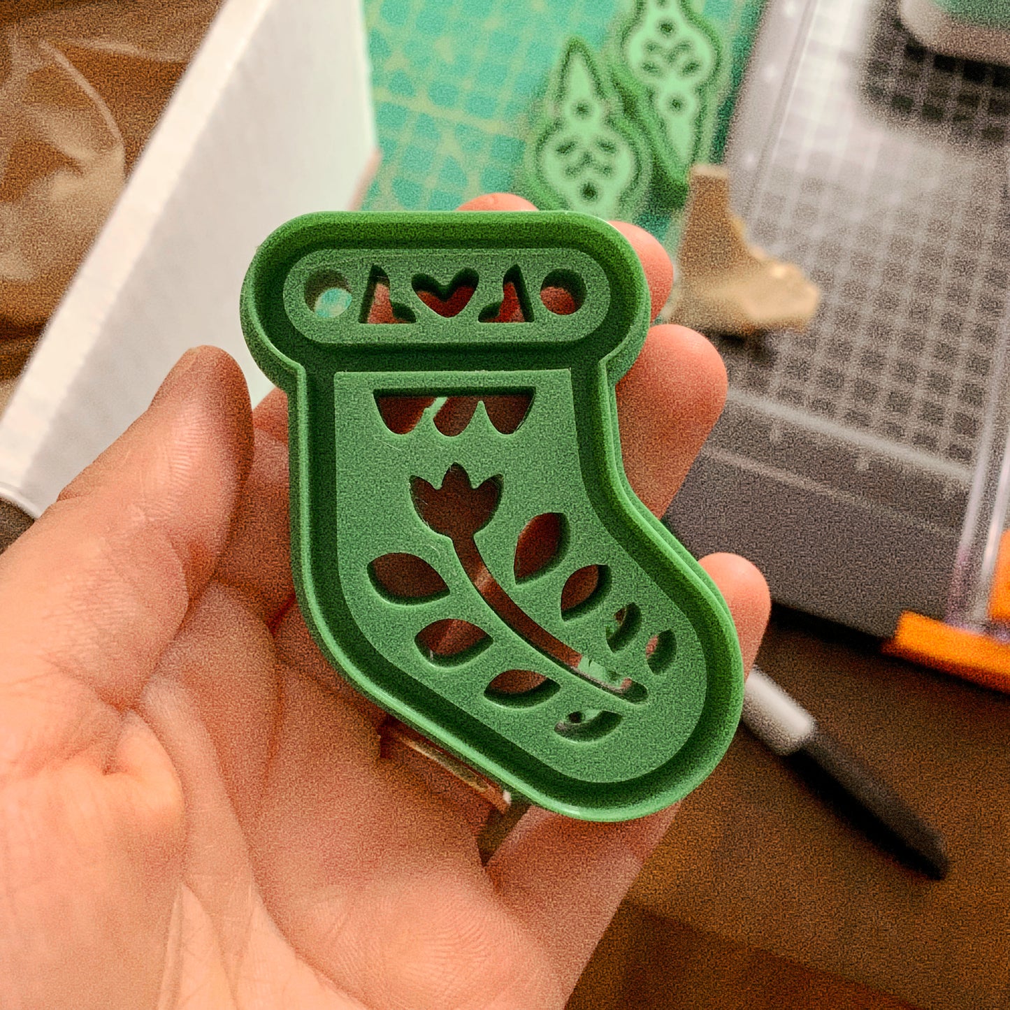 Folk Stocking - ORNAMENT SIZE - Christmas Clay Cutter