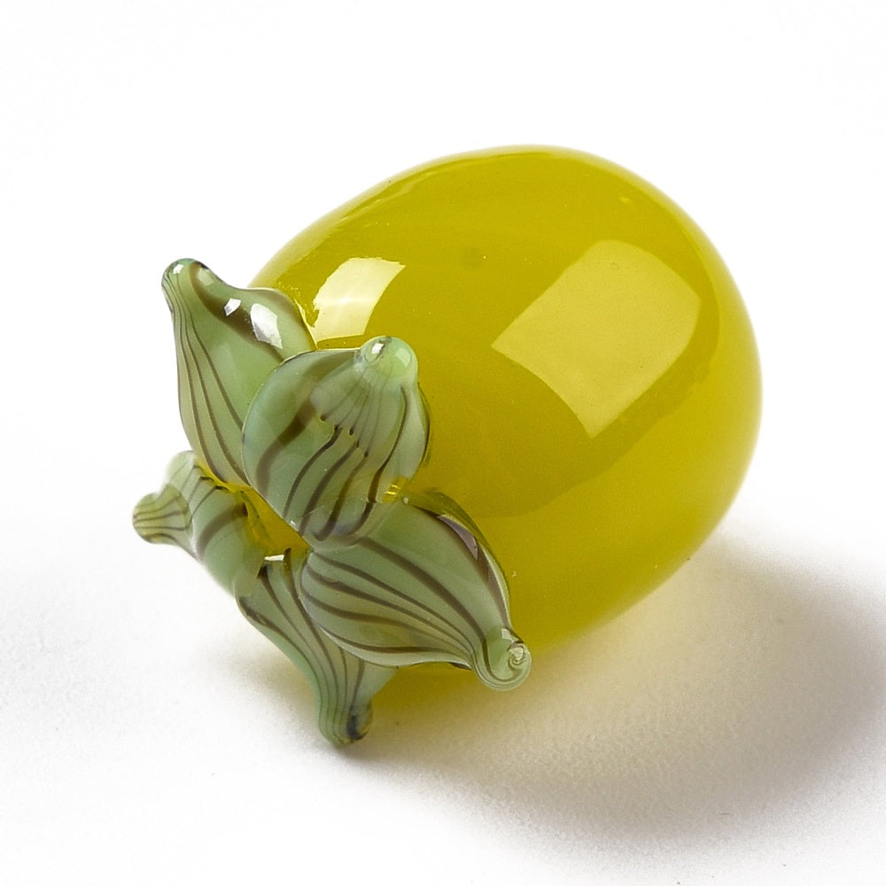 Persimmon, Olive - glass bead