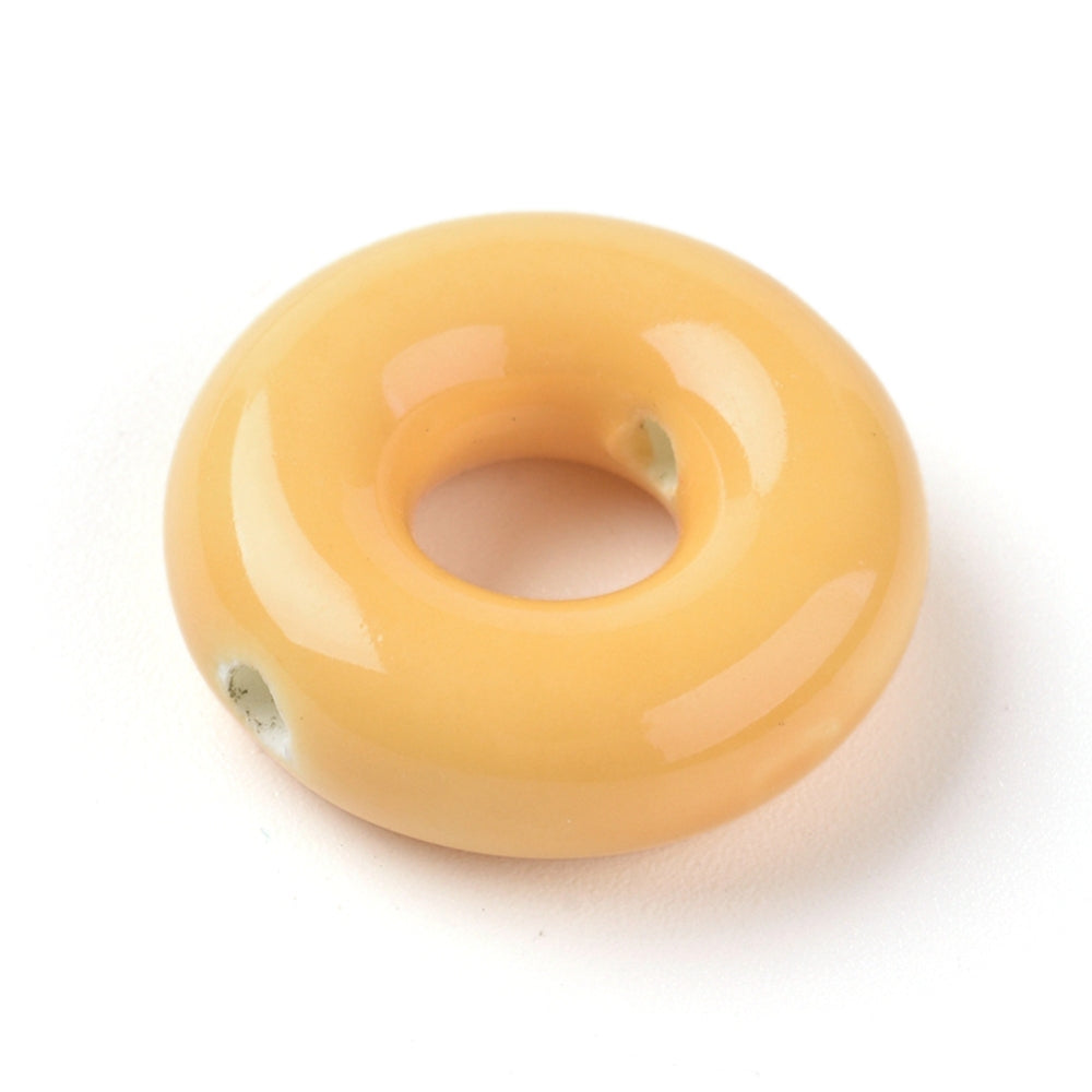 Colorful donut beads - Glazed porcelain