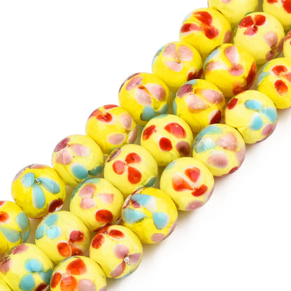 Inner flower yellow - Glass beads
