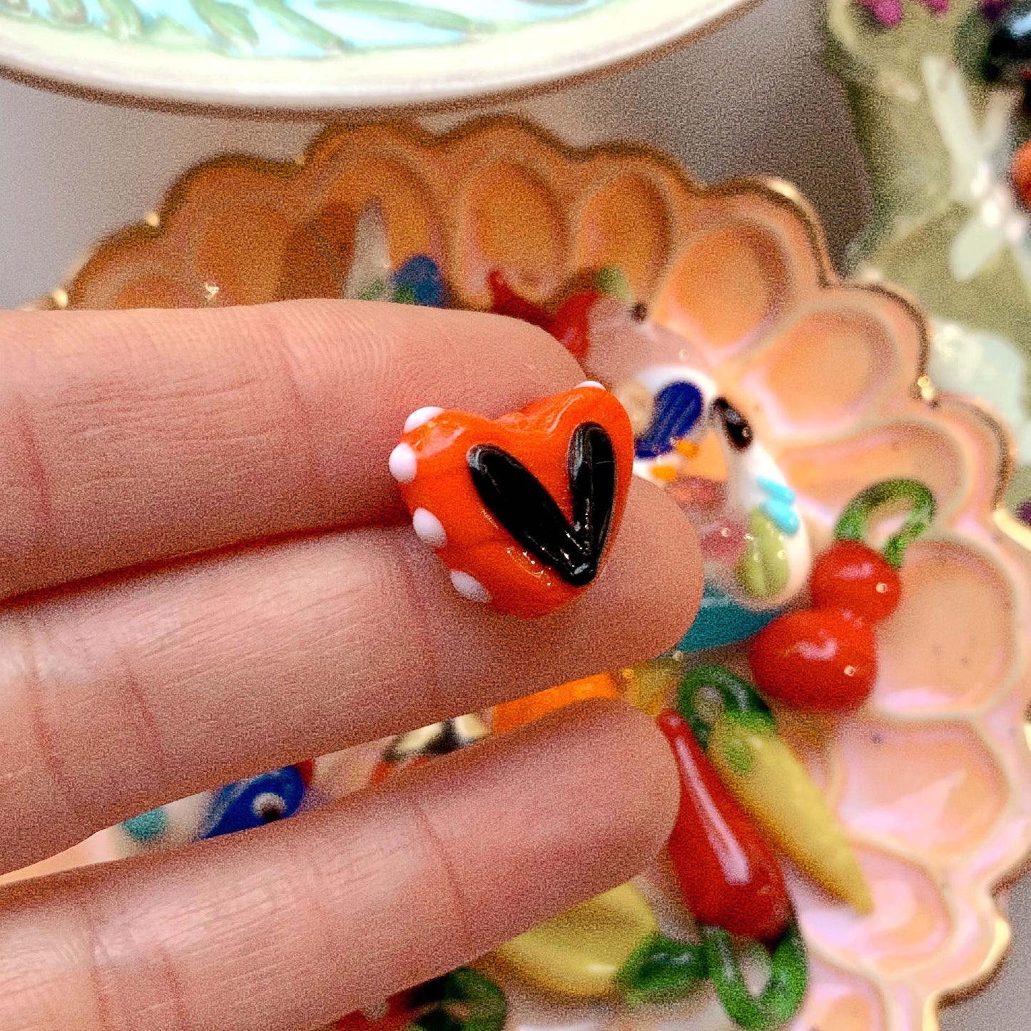 Heart - colorful glass bead