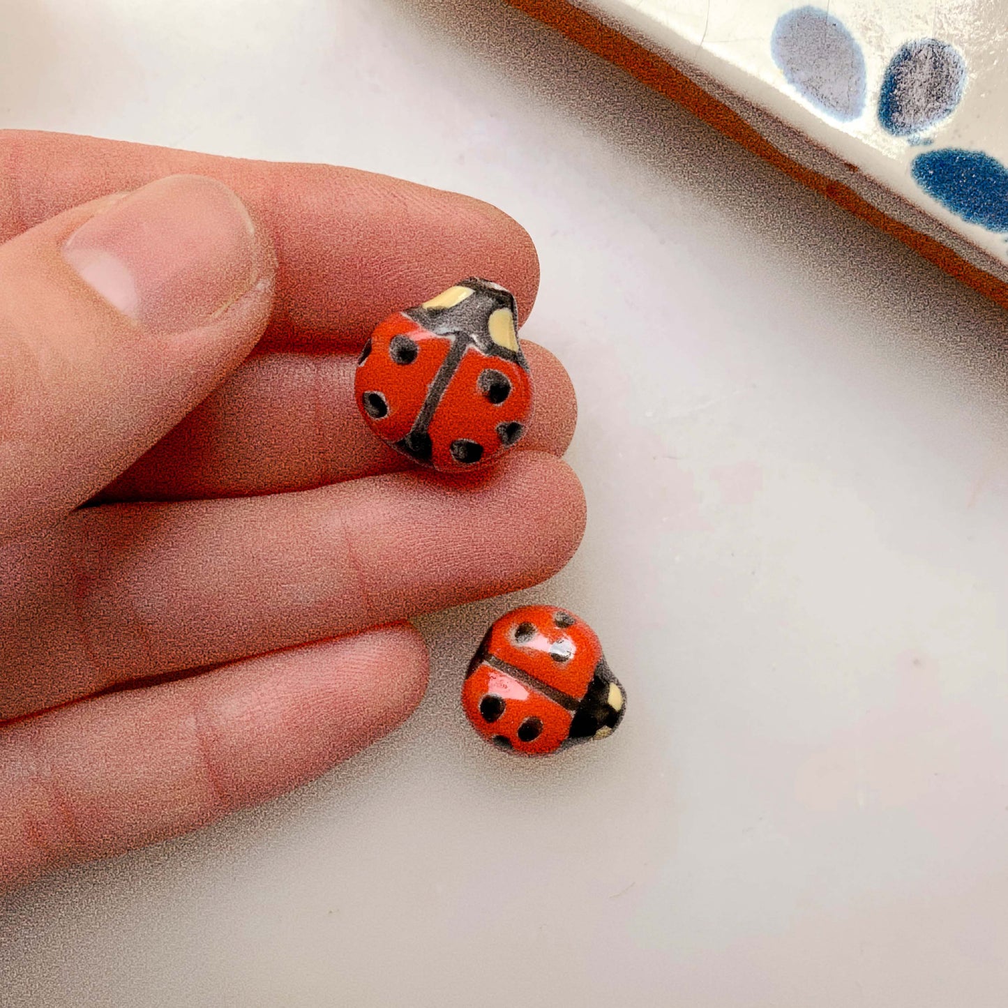 Ladybug - ceramic bead