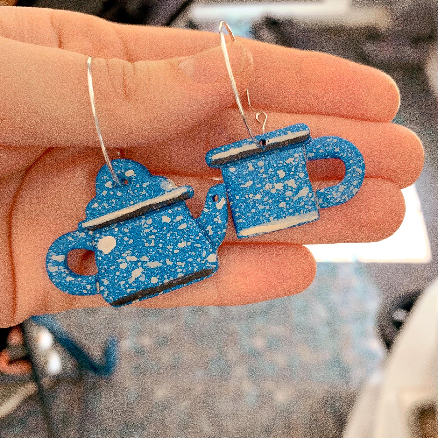Blue tea set - Earrings