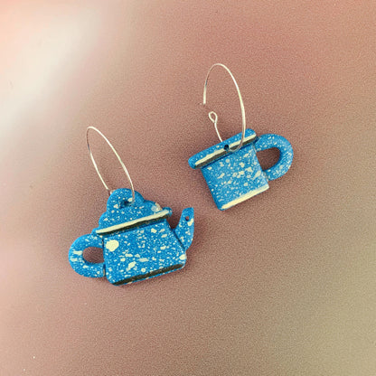 Blue tea set - Earrings