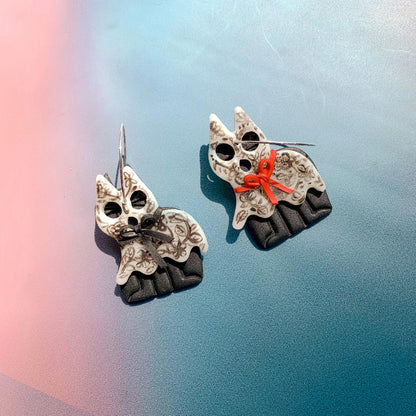 Ghost cats - painted - Earrings