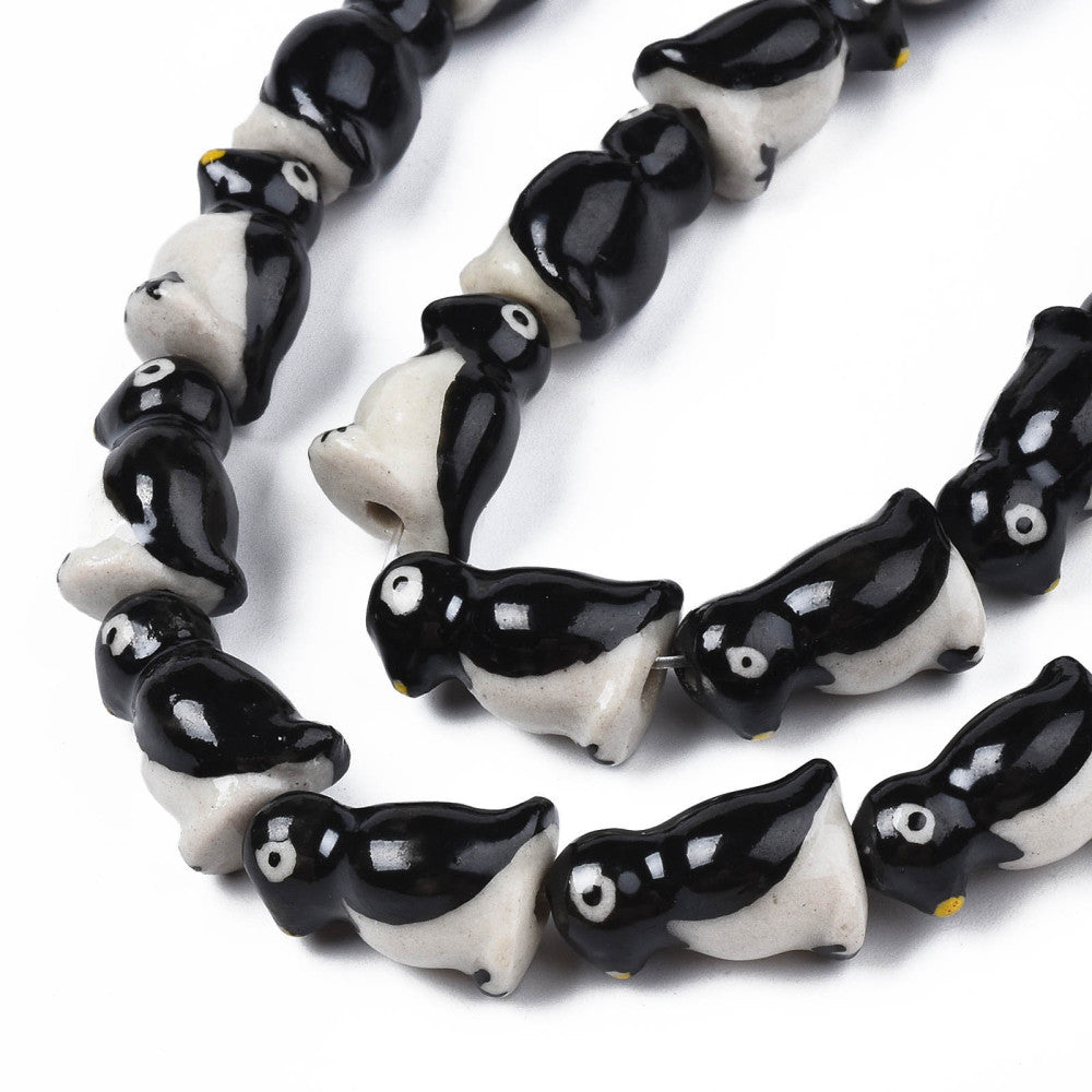 Penguin - ceramic bead