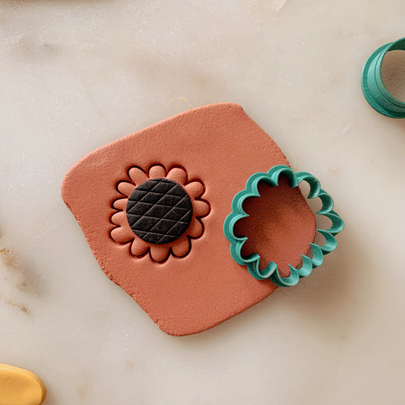 Sunflower Circle Stud - Polymer Clay Cutter