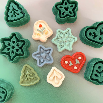 Folk Stud Set - 6 Christmas Clay Cutters